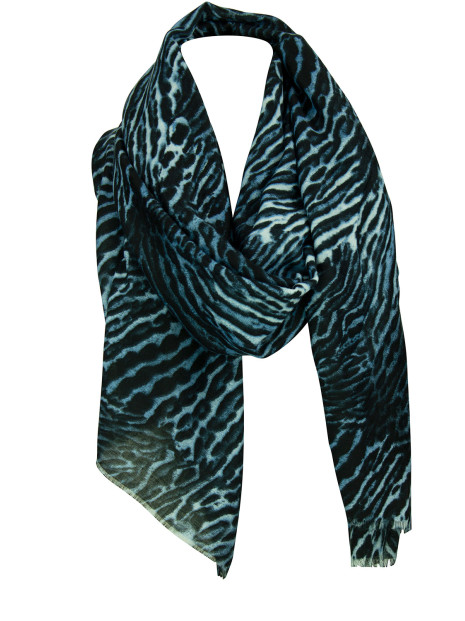 Tørklæde m/ leopard blå