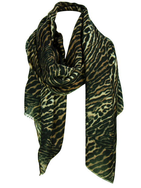 Tørklæde m/ leopard taupe