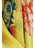 Tørklæde m/ blomst shine gul