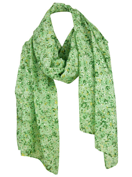 Tørklæde m/ småblomst grøn