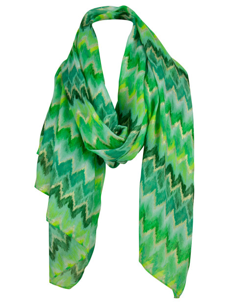 Tørklæde m/ zigzag grøn