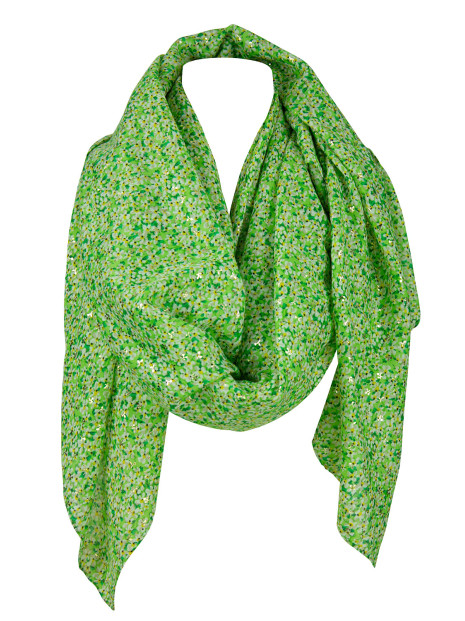 Tørklæde m/ lille blomst grøn
