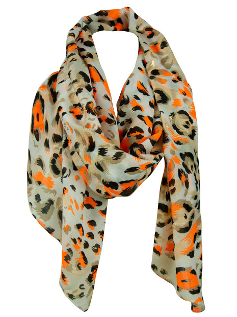 Tørklæde m/ leopard orange